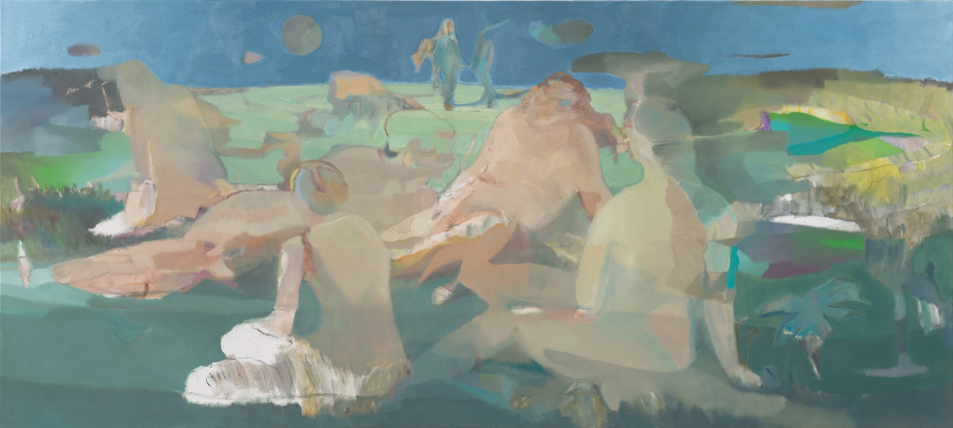 Gleitende Plätze, 2016, Oil on Canvas, 90x200cm