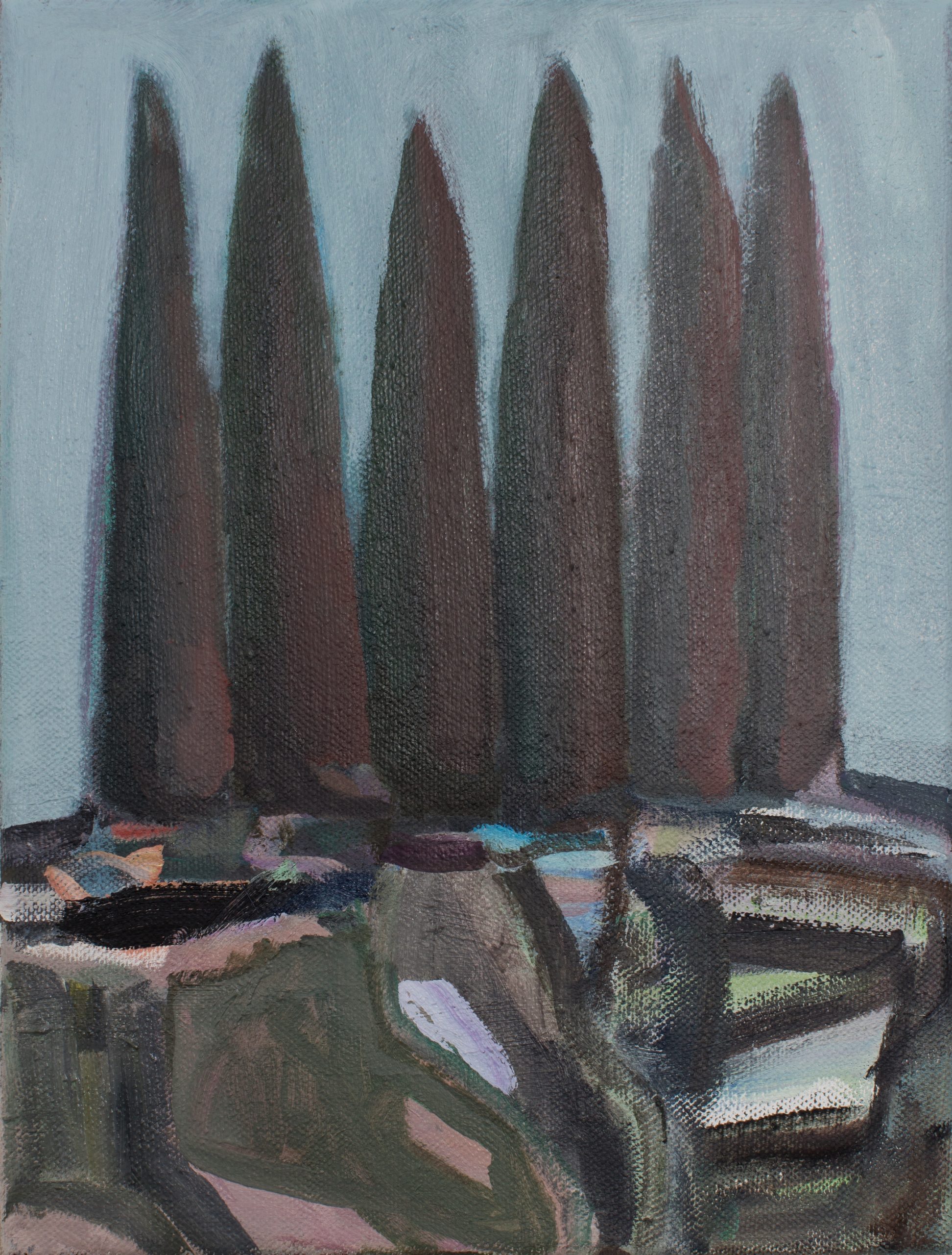 Daniel Mohr - Zypressen (2025) Daniel Mohr, Zypressen, 40 x 30 cm, oil on canvas, 2025